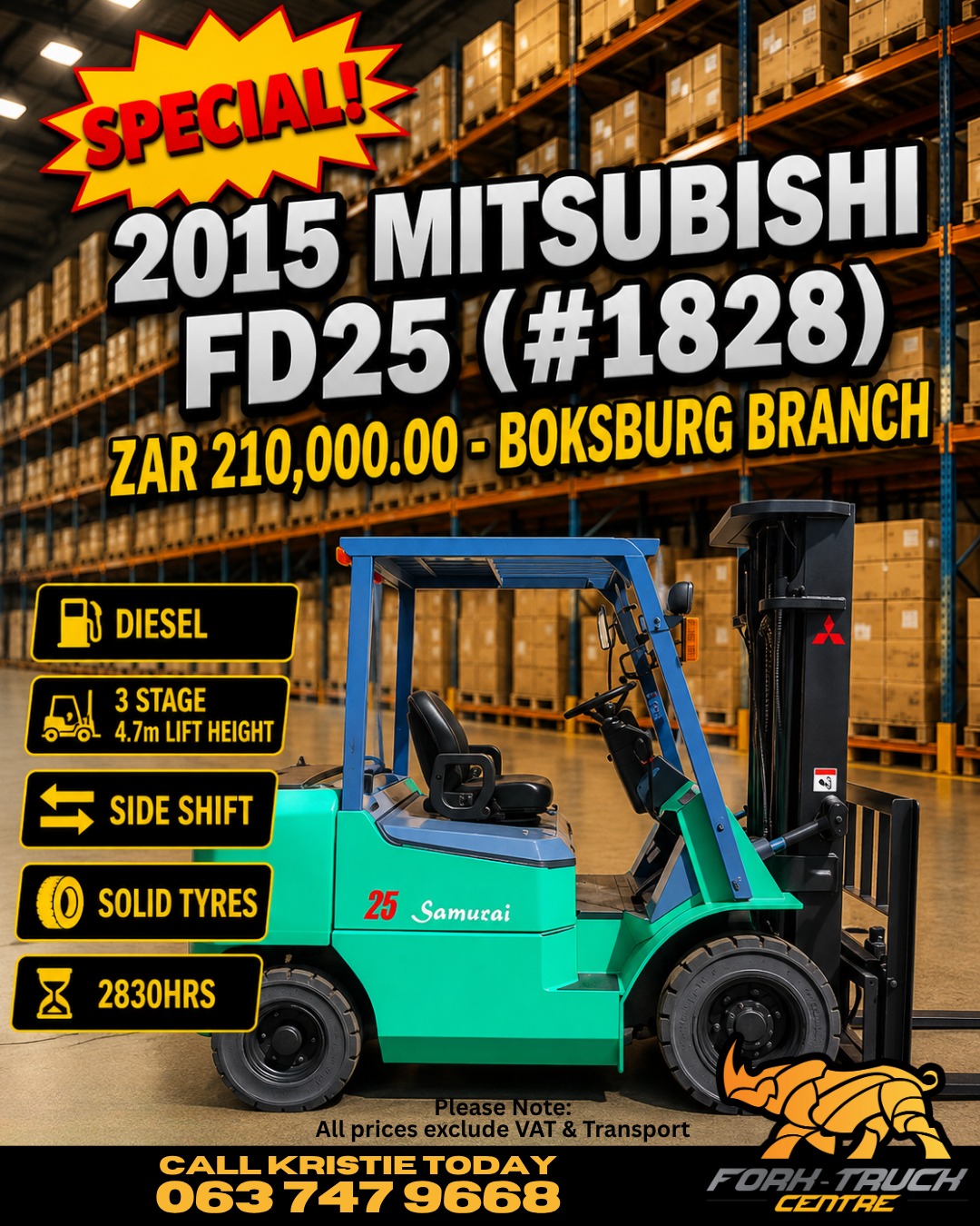 Mitsubishi FD25 forklift for sale